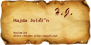 Hajda Jolán névjegykártya