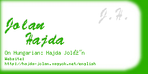 jolan hajda business card